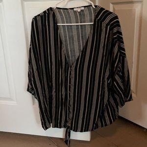 Maurices top black gray stripes size 2